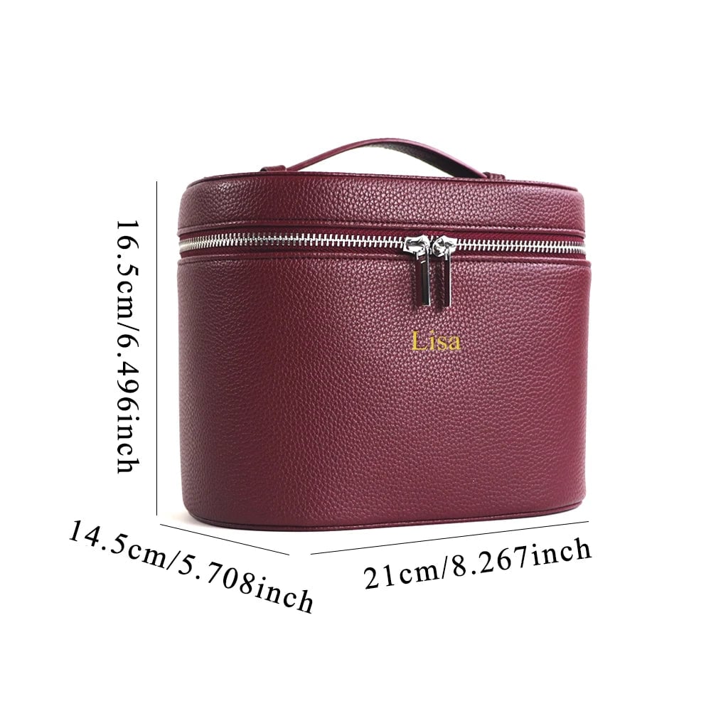 Large PU Leather Cosmetic Box - Customizable Travel Makeup Organizer