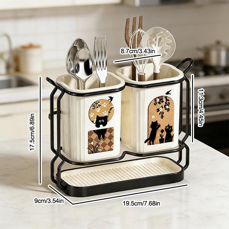 Stainless Steel Wall Mounted Kitchen Cutlery Organizer Drying Rack