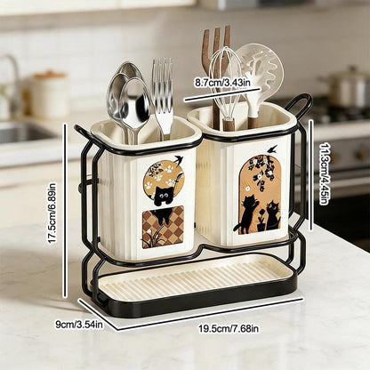 Stainless Steel Wall Mounted Kitchen Cutlery Organizer Drying Rack