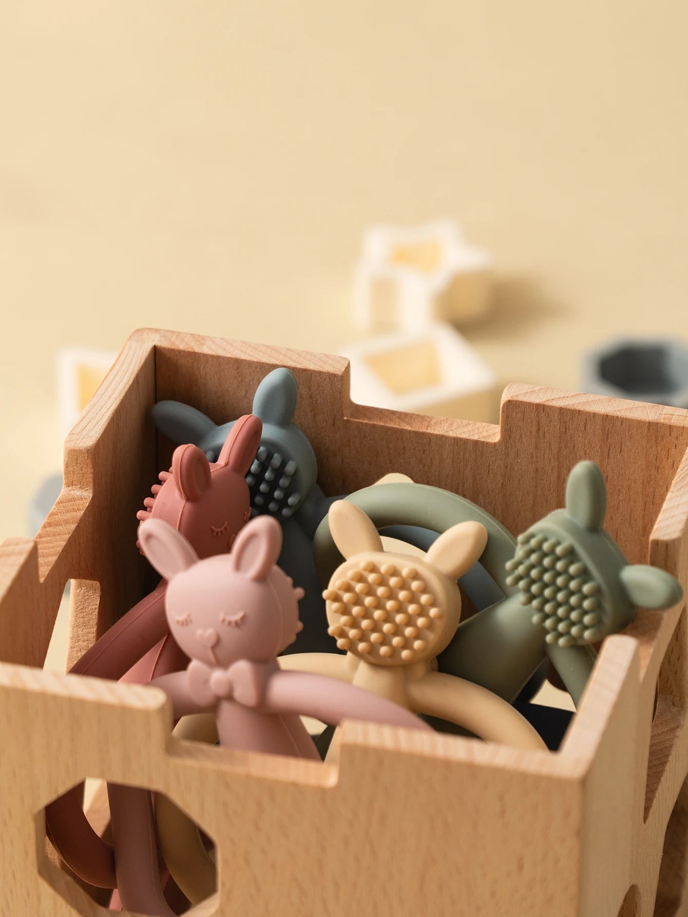 Silicone Rabbit Teether Toy - Baby Nursing Chewing Relief