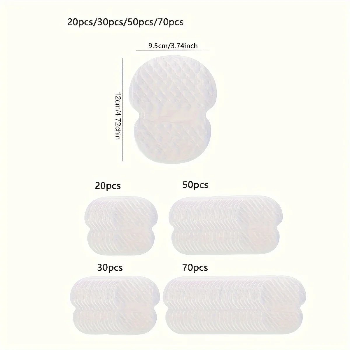 Washable Underarm Sweat Pads 20-100pcs Absorbing Armpit Guards