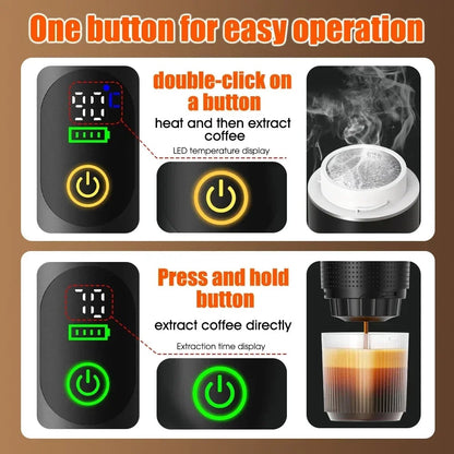 3-in-1 Portable Espresso Machine Digital Display Car Home Coffee Maker