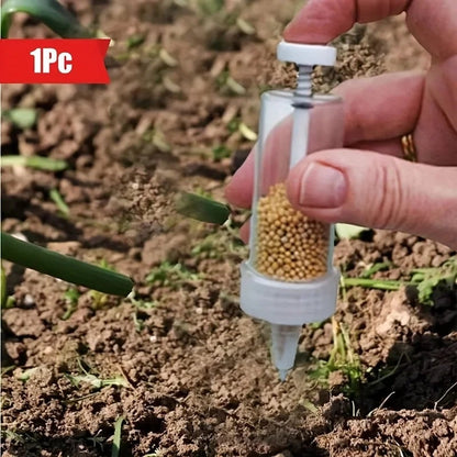 Handheld Manual Seed Dispenser Tool Transparent Tube Garden Seeder