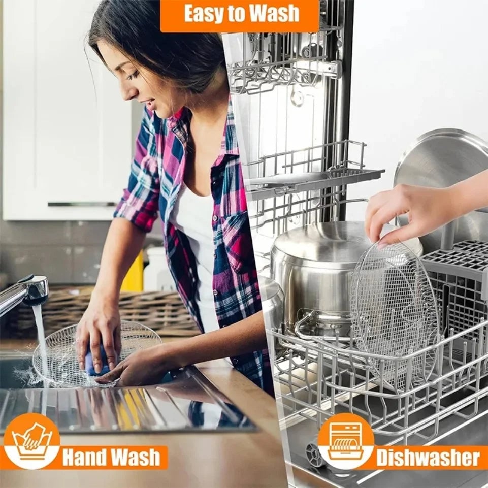 304 Stainless Steel 3-Tier Stackable Air Fryer Rack Basket