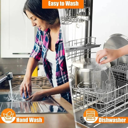 304 Stainless Steel 3-Tier Stackable Air Fryer Rack Basket