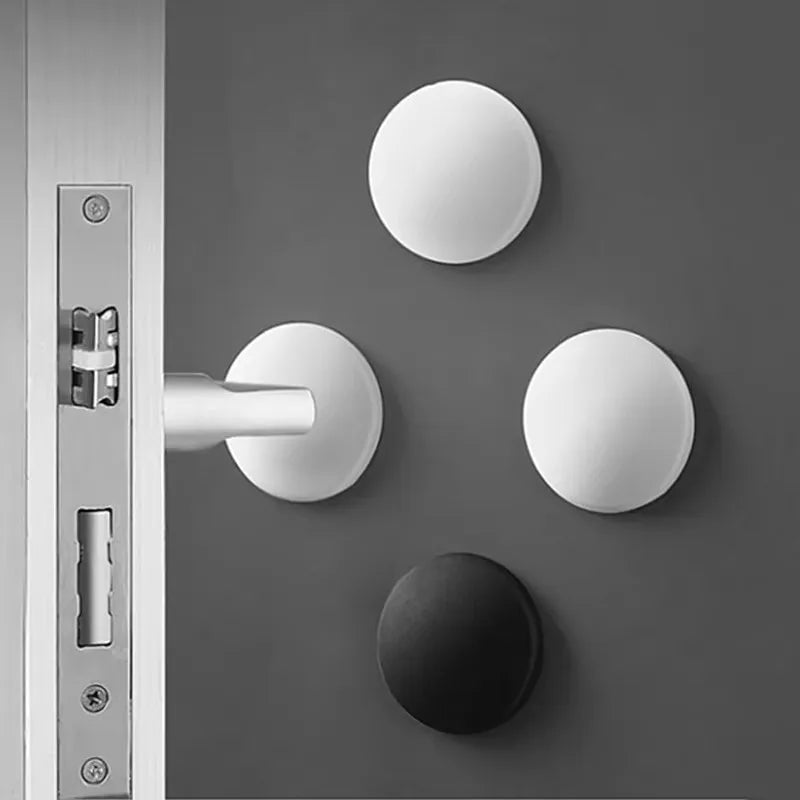 White Silicone Door Handle Bumpers Self Adhesive Wall Guards