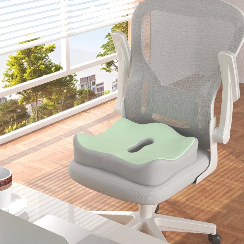 3-Zone Memory Foam Lumbar Support Cushion - Ergonomic Posture Corrector