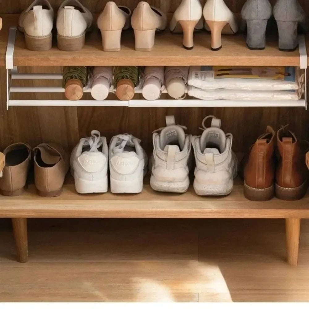 Under-Shelf Shoe Rack Organizer | Layered Space-Saving Holder