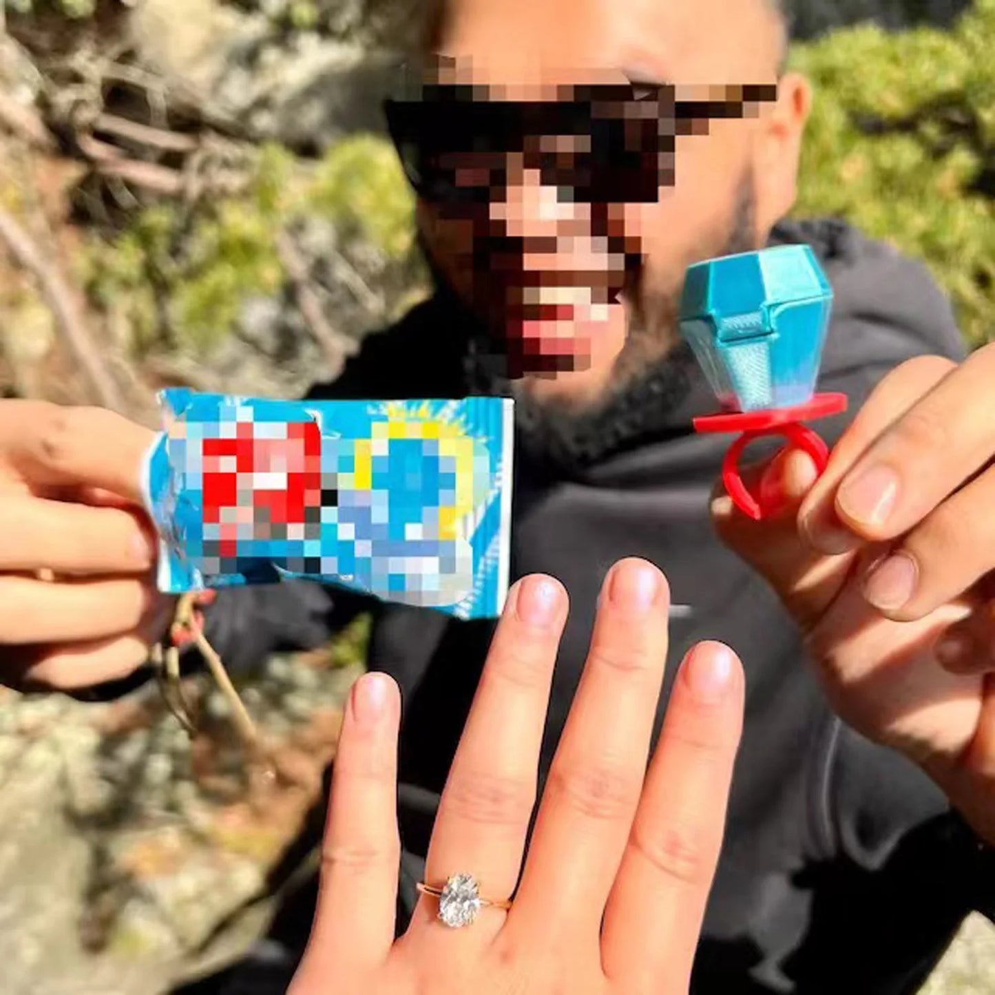 Ring Pop Inspired Plastic Engagement Ring Box - Personalized Display