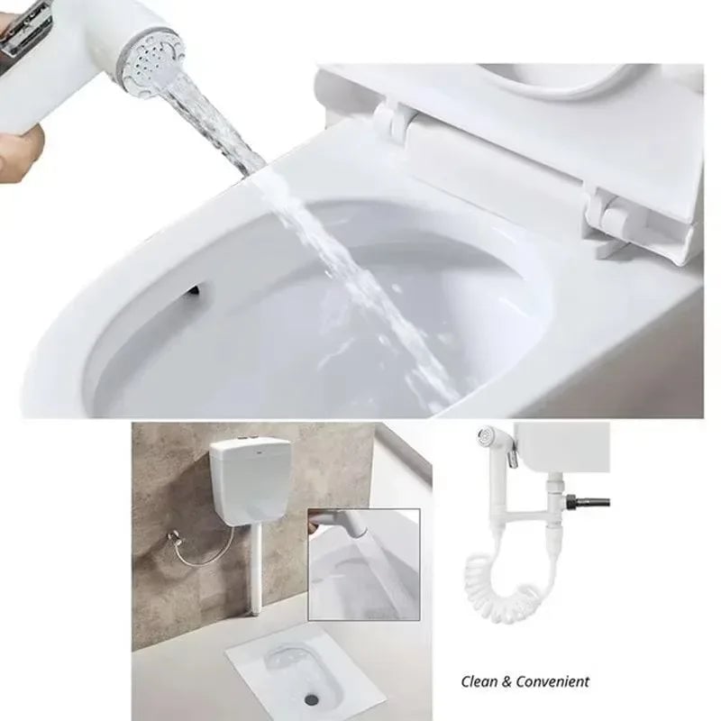 Handheld Bidet Sprayer - No-Drill Toilet Attachment with Gun Design