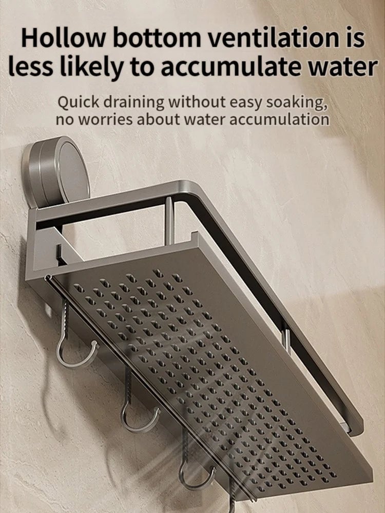 Wall Mounted Non-Perforated Towel Rack Multi-Room Storage Organizer