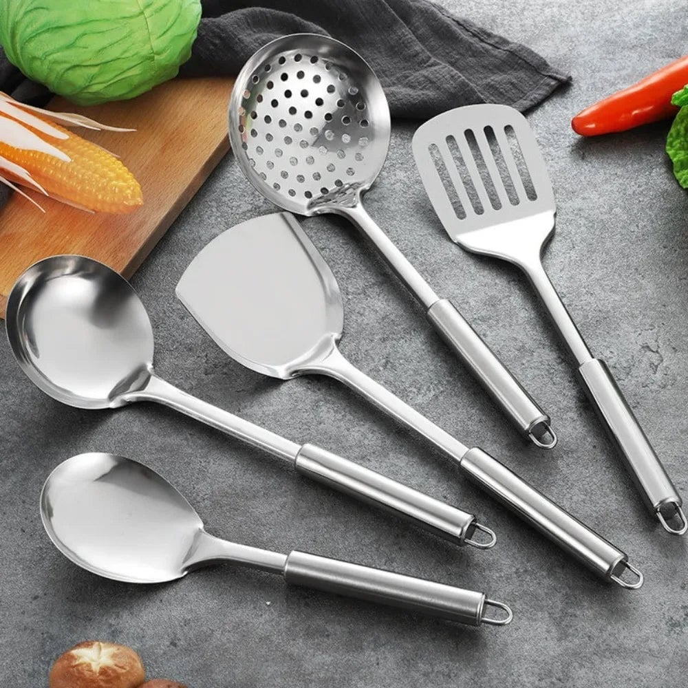 Stainless Steel Wok Spatula Set Long Handle Kitchen Utensils