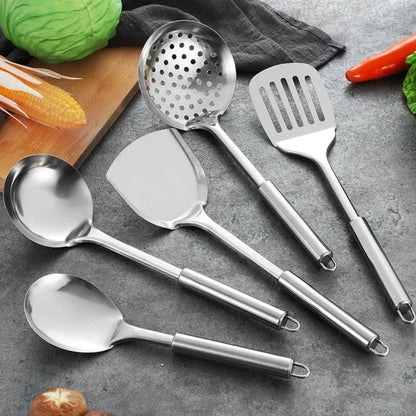 Stainless Steel Wok Spatula Set Long Handle Kitchen Utensils
