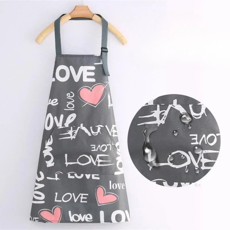 Adjustable Waterproof Kitchen Apron - Coffee Baking Oil Proof