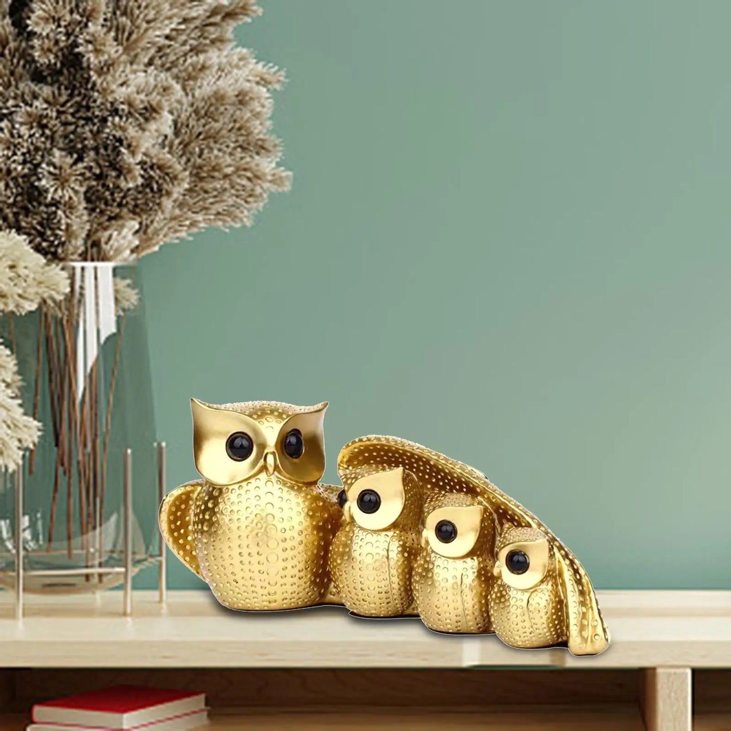 Family of Four Owl Decorative Figurines Set - Home Decor Sculptures