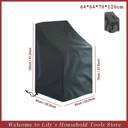 Waterproof Stacked Chair Dust Cover Garden Patio Furniture Protector