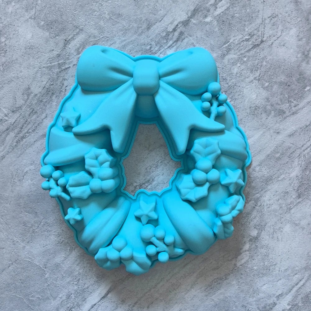 Large Bow & Wreath Silicone Cake Baking Mold - Food Grade Non-Stick