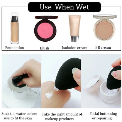 Black Makeup Sponge Powder Blender Foundation Contour Applicator