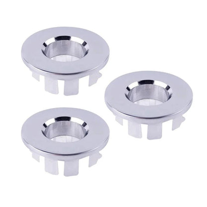 Sink Overflow Cover Chrome Finish Bathroom Drain Protector 3Pcs