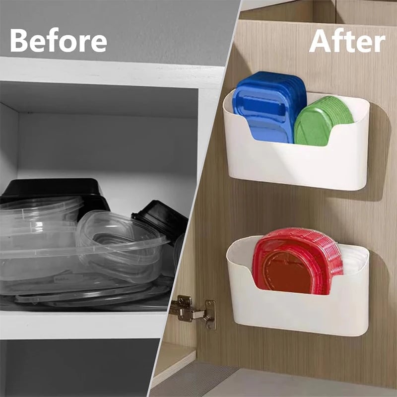 Wall-Mounted Adhesive Storage Rack Multifunctional Cabinet Organizer