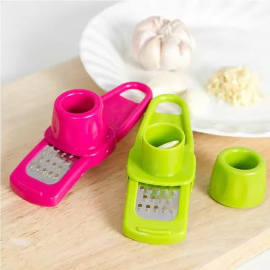 Mini Manual Garlic Press Grinder - Green Kitchen Mashing Tool