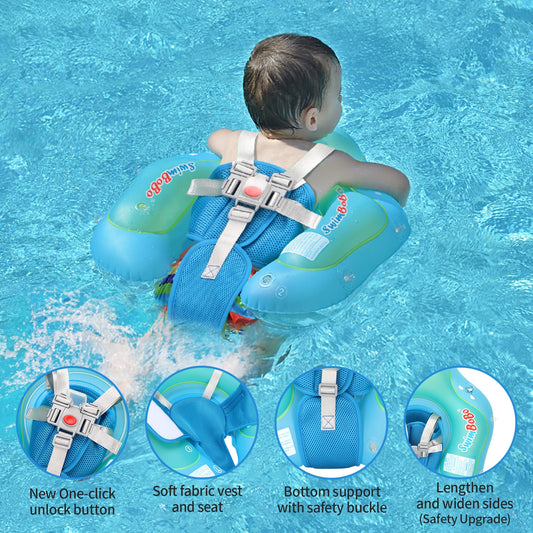 Inflatable Baby Swimming Ring Float with Sun Canopy - Infant Pool