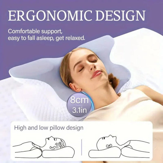 Memory Foam Butterfly Cervical Pillow Orthopedic Neck Pain Relief