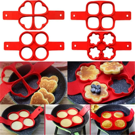 Silicone Egg Ring Pancake Mold - Nonstick Fried Egg Shaper