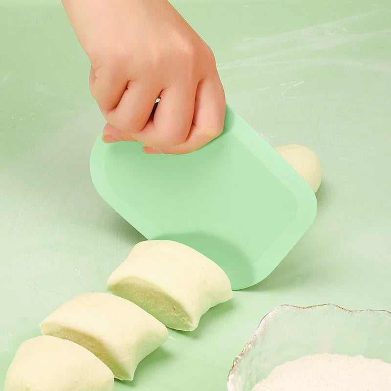 Silicone Dough Scraper with Standing Base - Pizza Cutter & Pastry Tool