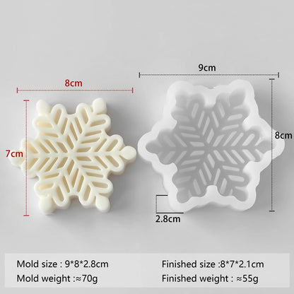 Snowflake Candle Silicone Mold - Christmas Soap Wax DIY Craft