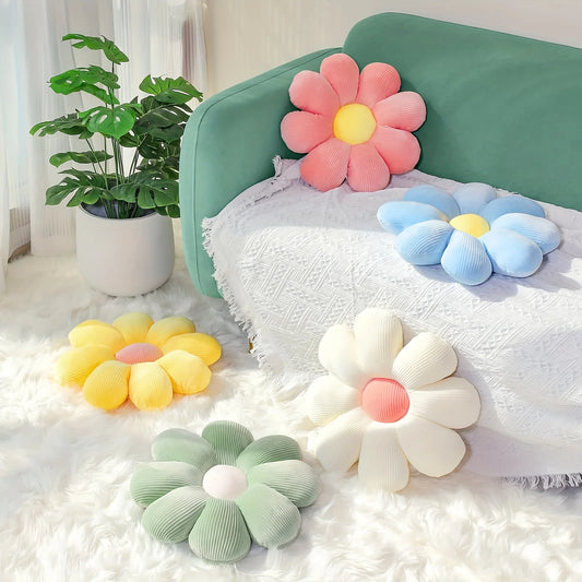 Sunflower Daisy Plush Cushion - Office Chair Mat & Floor Pillow