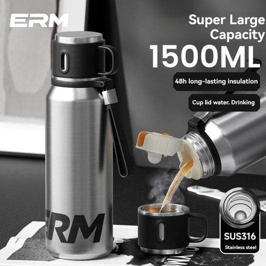 1000ML Vacuum Insulated Stainless Steel Water Bottle Tumbler Flask