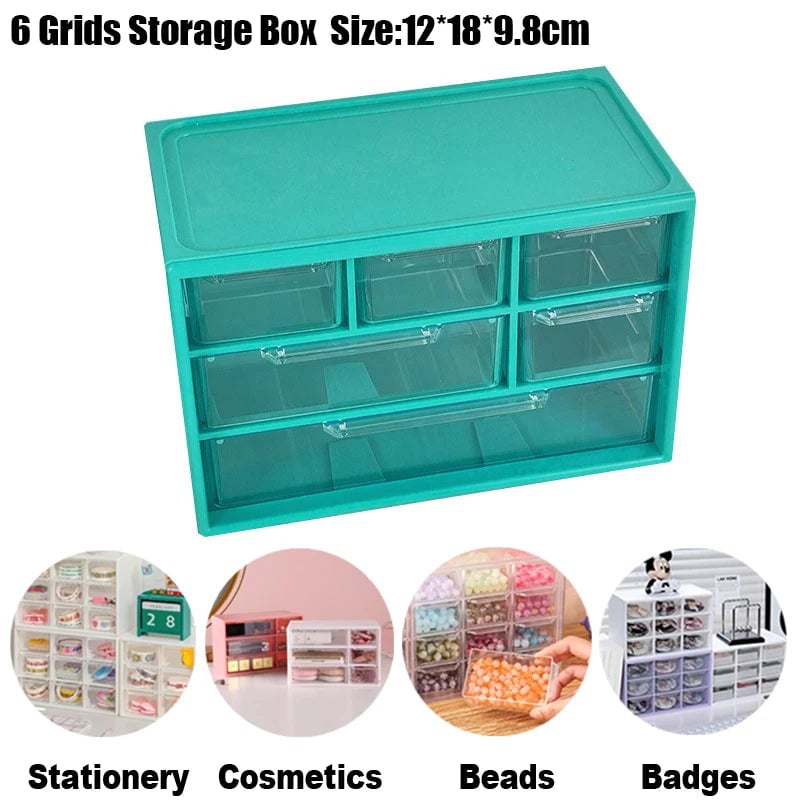 9 Grid Desktop Storage Box Jewelry Cosmetic Organizer with Drawer