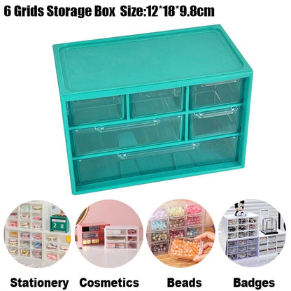 9 Grid Desktop Storage Box Jewelry Cosmetic Organizer with Drawer