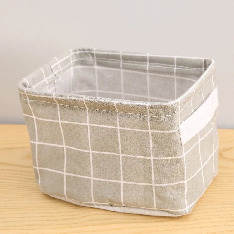 Cotton Hemp Storage Basket - Handheld Organizer for Small Clothing