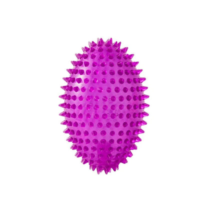 Chew Resistant Olive Spike Dog Ball - Squeaky Teeth Cleaning Toy