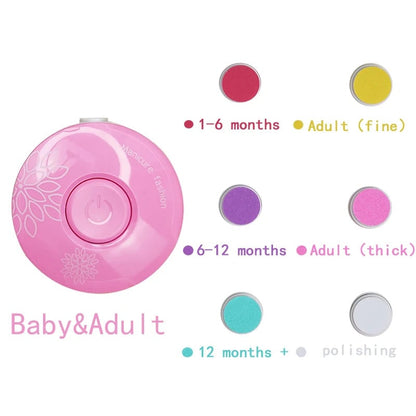 Electric Baby Nail Trimmer 6-in-1 Hygiene Kit Infant Manicure Set