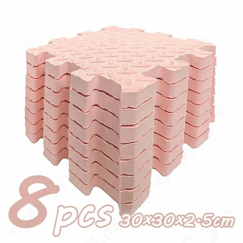 8Pcs 2.5cm Thick Nonslip Baby Play Mat Soundproof Puzzle Gym