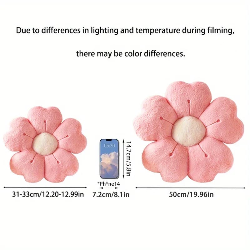 Soft Plush Daisy Flower Throw Pillow - White/Pink Decorative Cushion