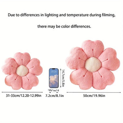Soft Plush Daisy Flower Throw Pillow - White/Pink Decorative Cushion