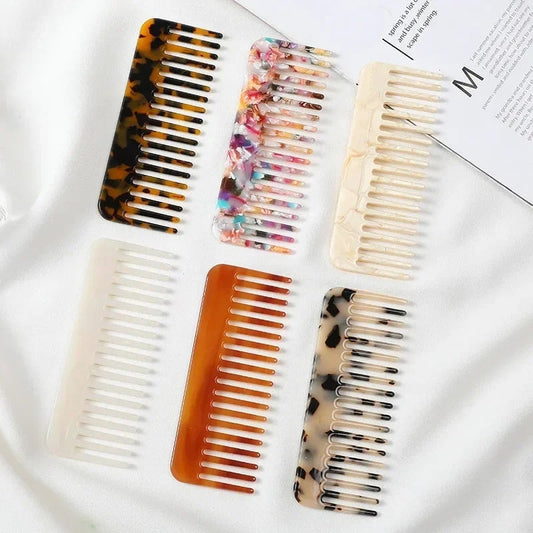 Wide Tooth Acetate Hair Comb Anti Static Korean Massage Hairbrush