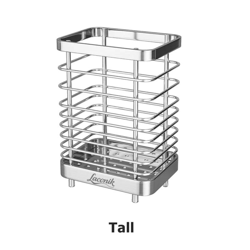 Stainless Steel Kitchen Utensil Holder - Counter Cutlery Organizer