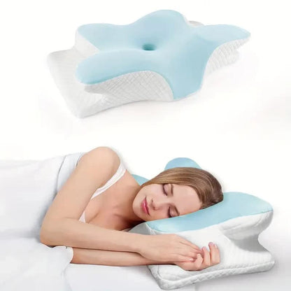Memory Foam Butterfly Cervical Pillow Orthopedic Neck Pain Relief