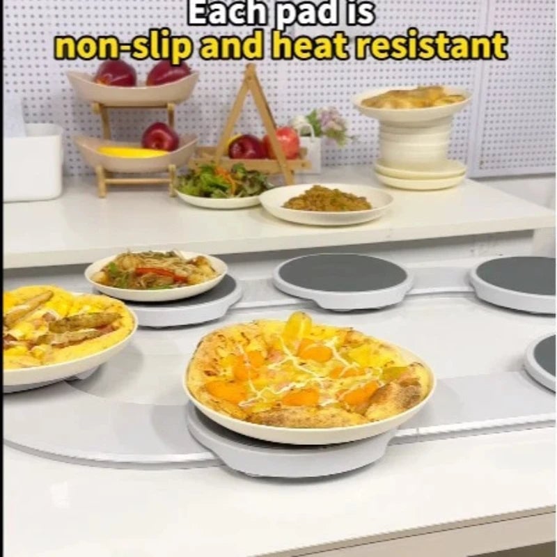 Manual Expandable Rotating Turntable Plate for Dining Table Kitchen