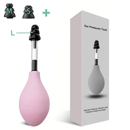 Ear Pressure Relief Suction Tool with 3 Size Silicone Earplugs