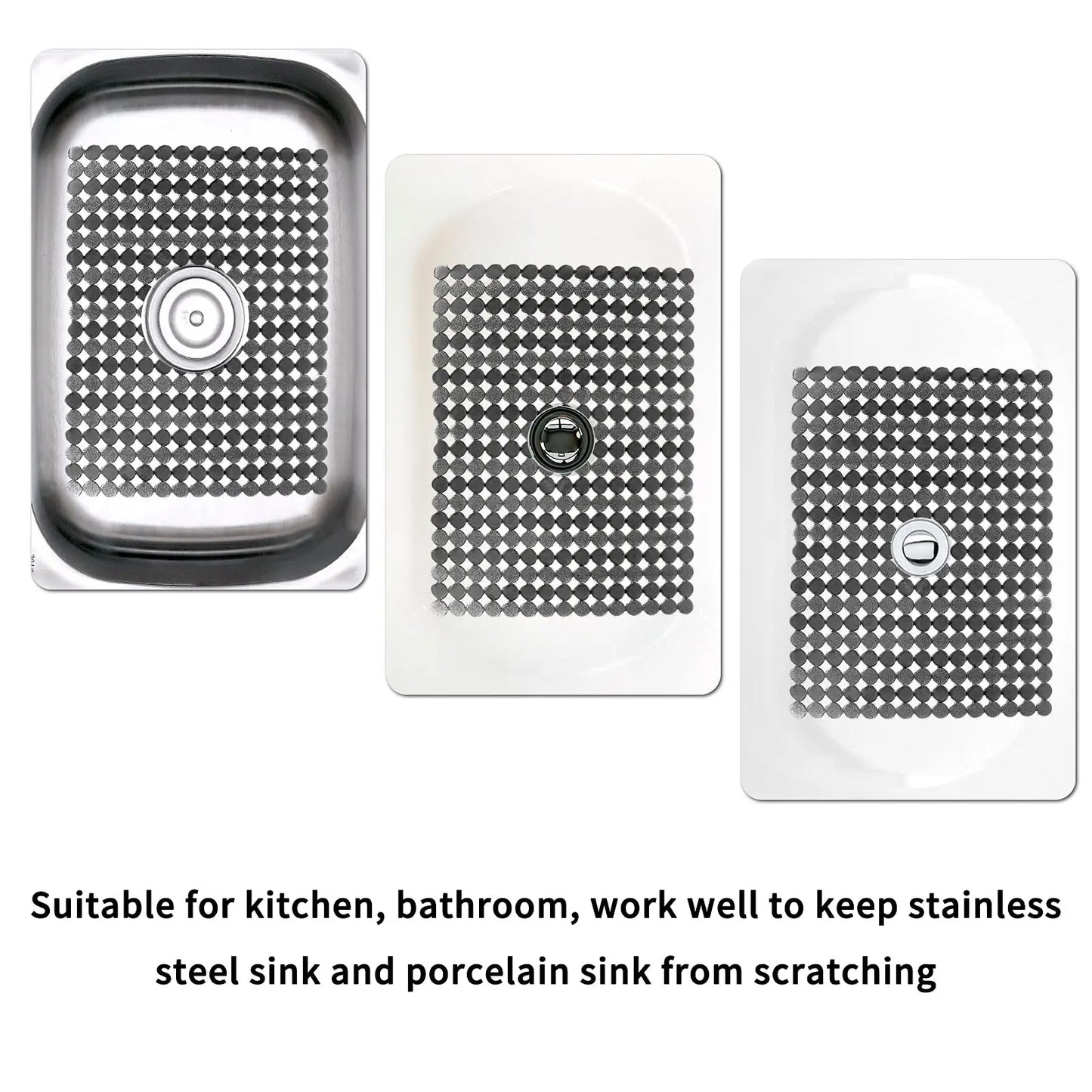 Anti-Slip PVC Kitchen Sink Mat Protector for Stainless Steel Sinks