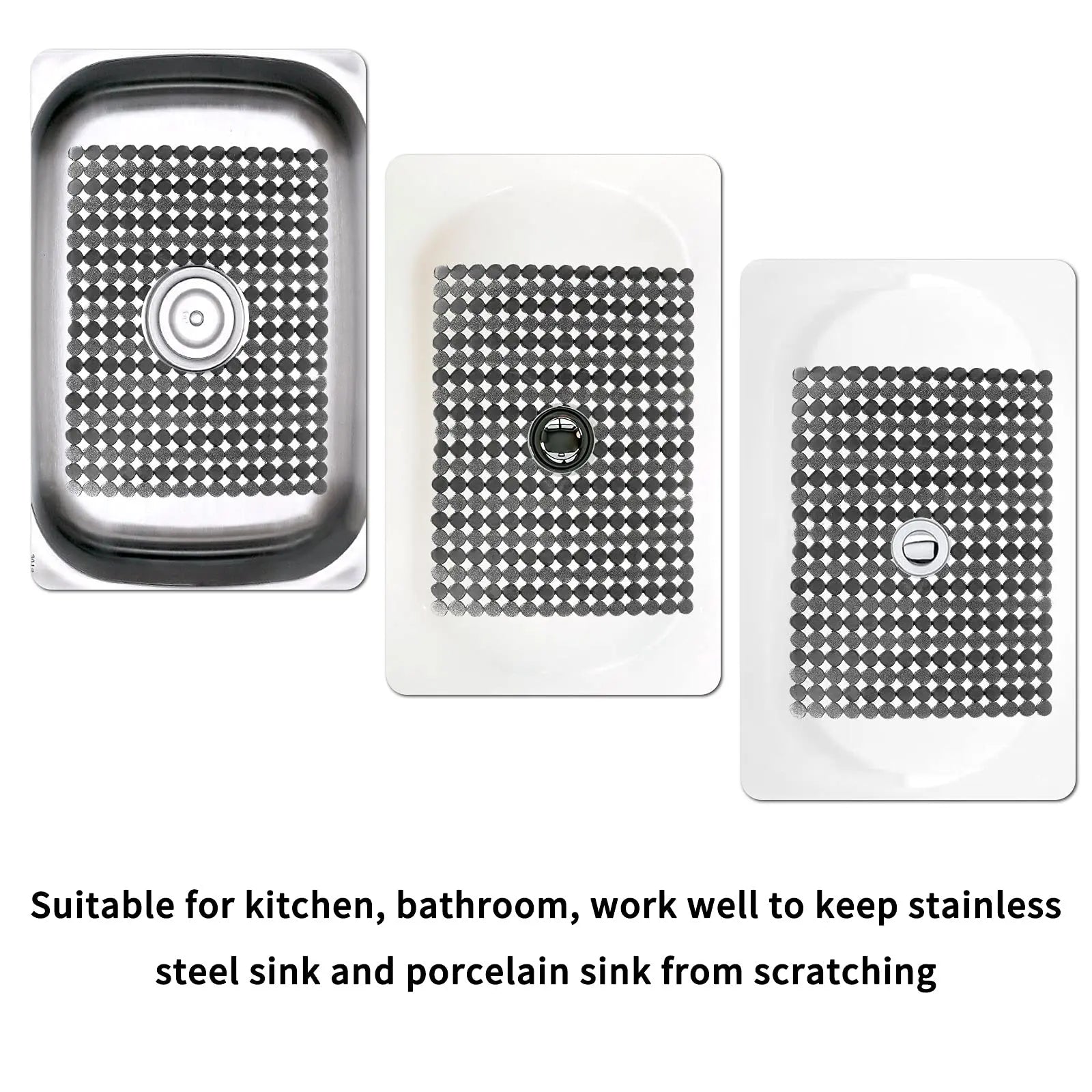 Anti-Slip PVC Kitchen Sink Mat Protector for Stainless Steel Sinks