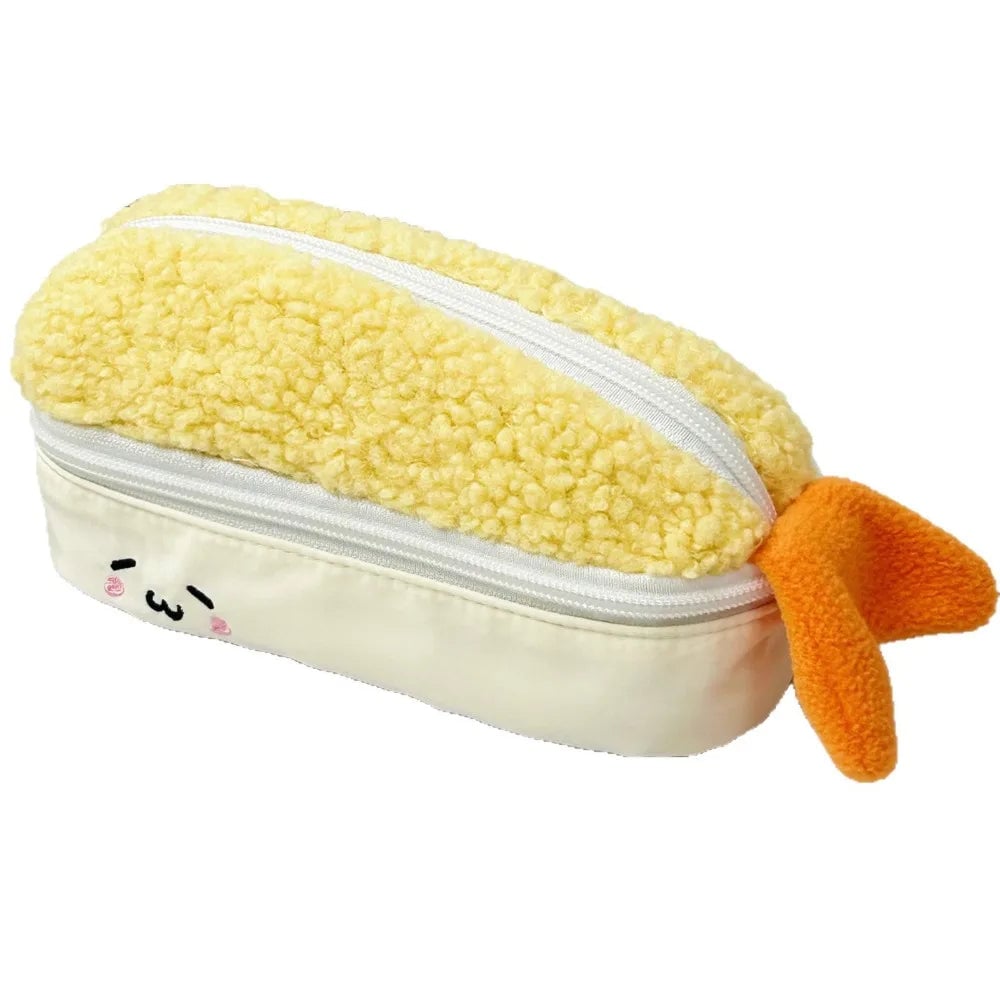 Large Capacity Double-Layer Kawaii Shrimp Pencil Case Makeup Bag