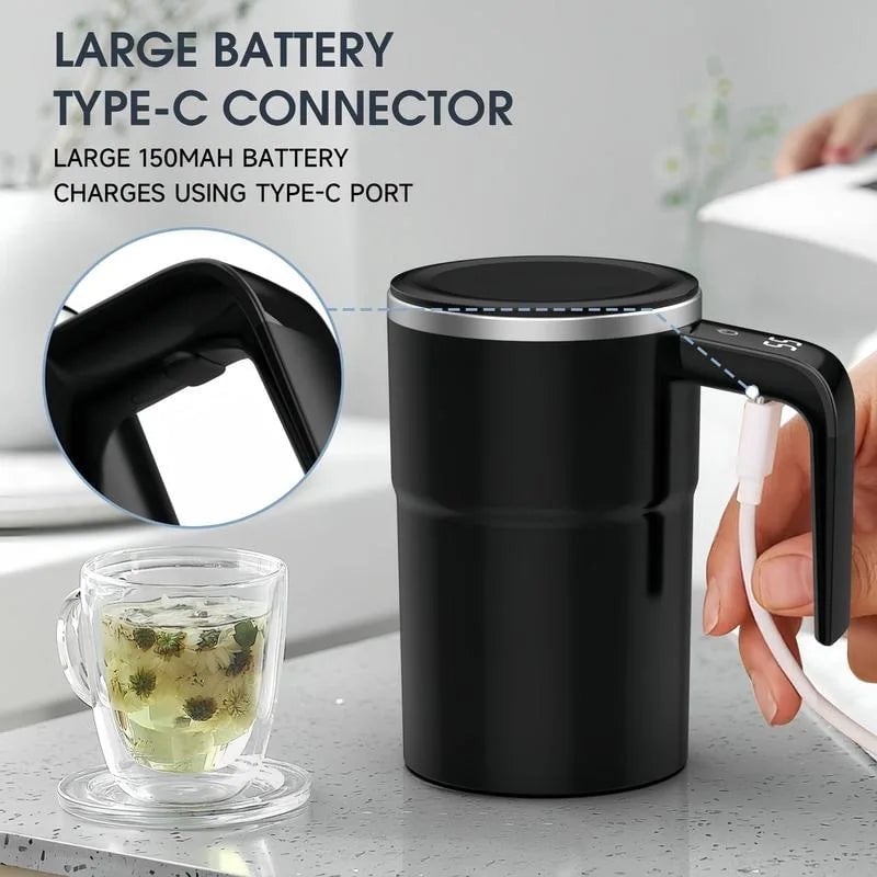 380ml USB Rechargeable Self Mixing Coffee Mug Electric Waterproof