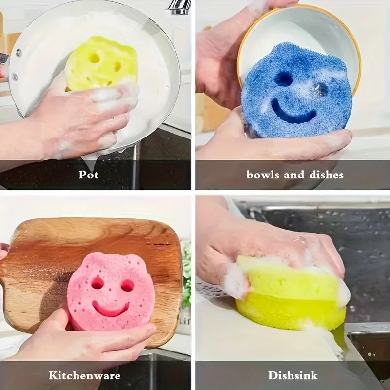 3-Piece Multi-Functional Kitchen Magic Sponge Brushes - Non-Scratch